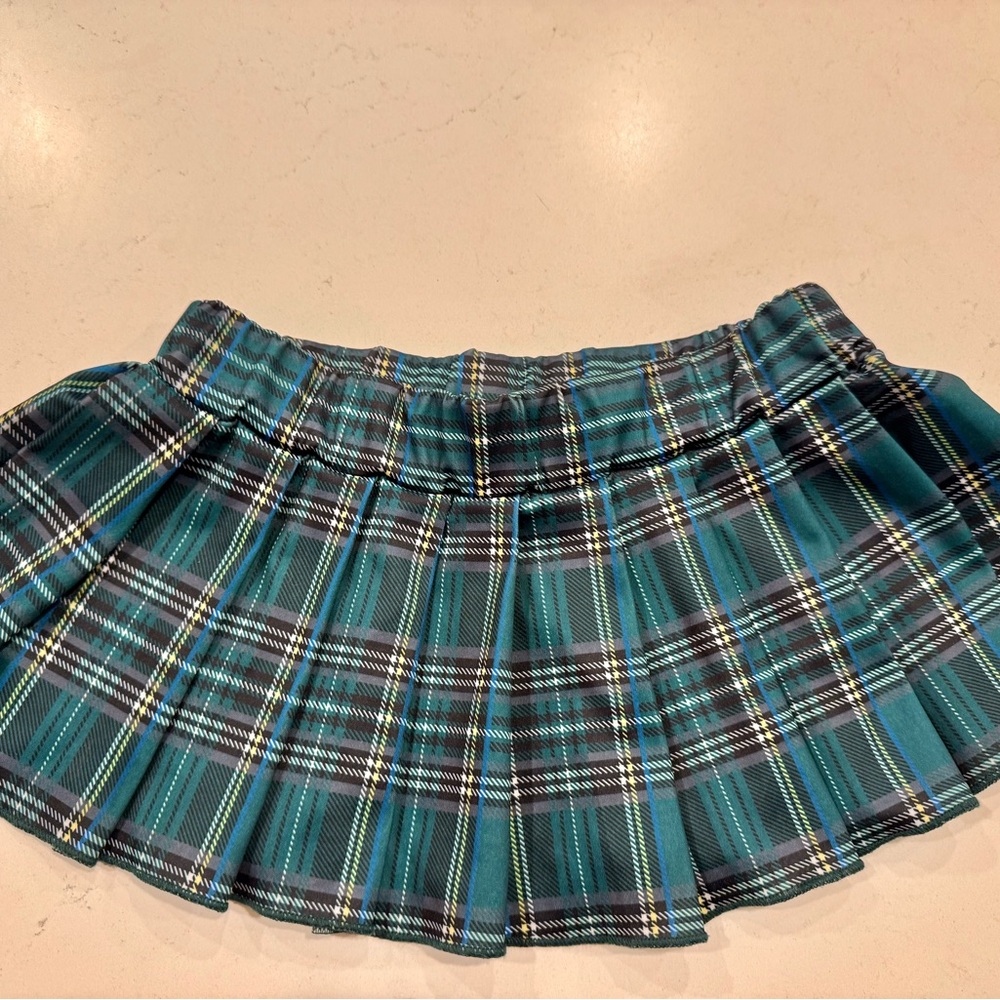 High quality green plaid skirt